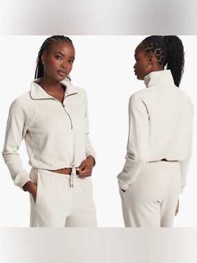 Vuori Sedona Half Zip Fleece Pullover Salt Beige